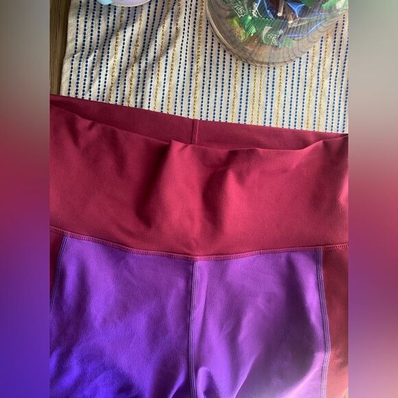 TEREZ Electric Purple And Black Raspberry TLC Colorblock Leggings Sz L NWT - Picture 9 of 16